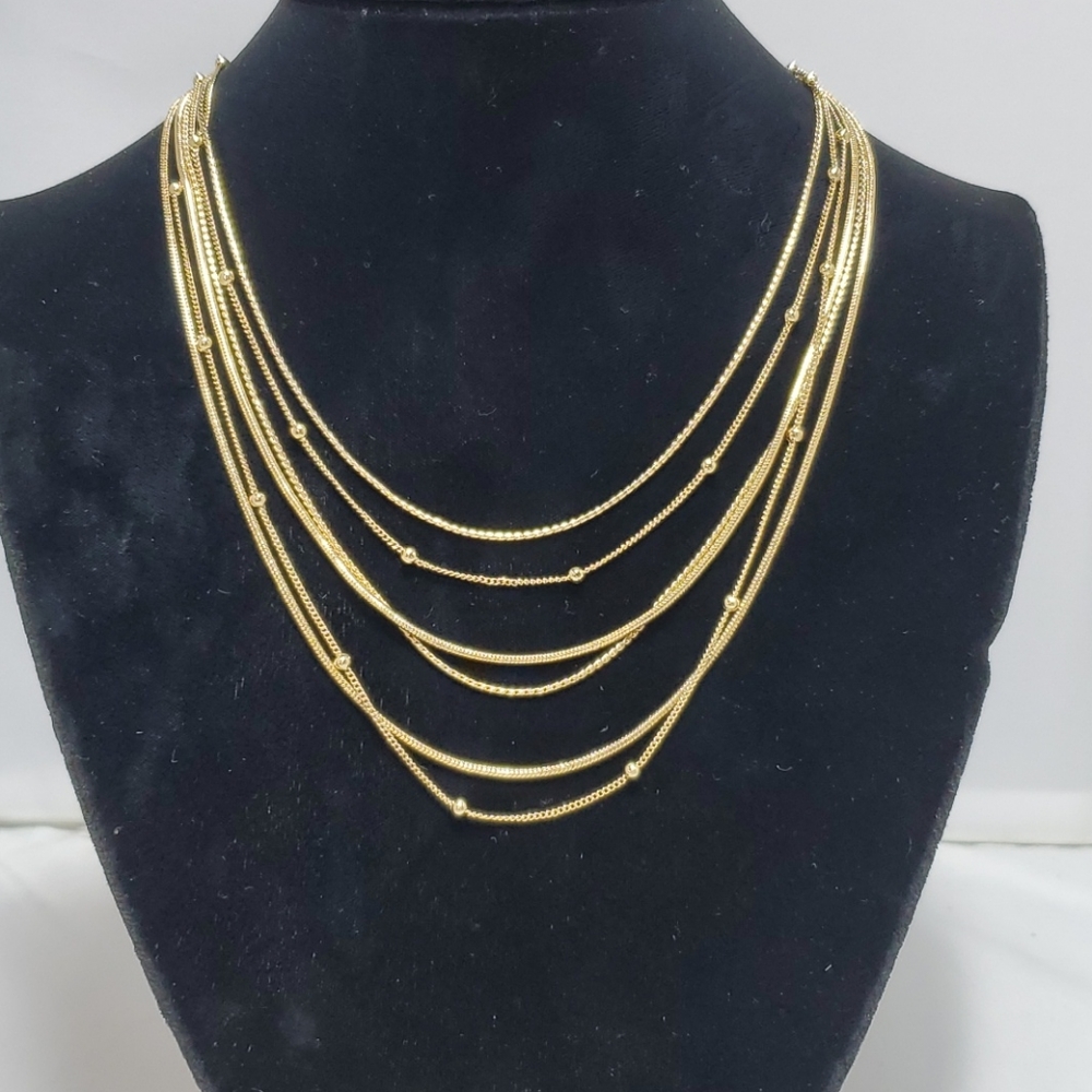 Kohl's gold multi row 6 strands necklace
